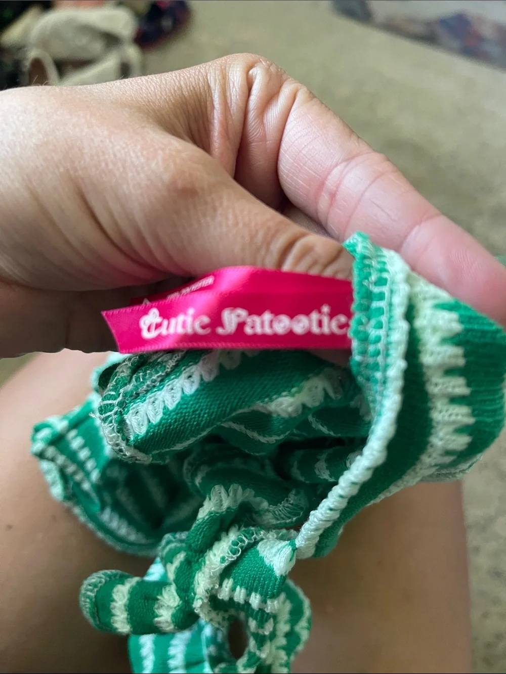 NWOT 4T green crochet set